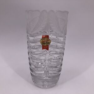 Crystal Vase Anne Hutte Floral Bleikristall 24% PbO Handarbeit Germany